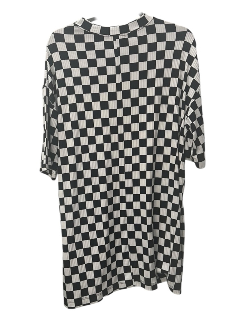 Lala Lex Ribbed Playsuit in Black + White Checkerboard - Picture 3 of 8